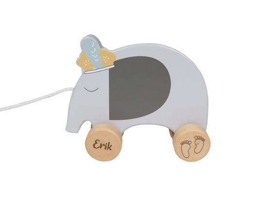 Holzspielzeug Elefantenfigur gelasert Name und Füßchen