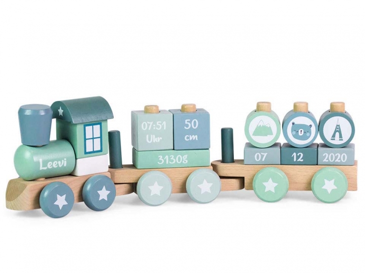 Personalisiert Zug Geschenk zur Taufe Holz Spielzeug Geschenk zur Geburt 